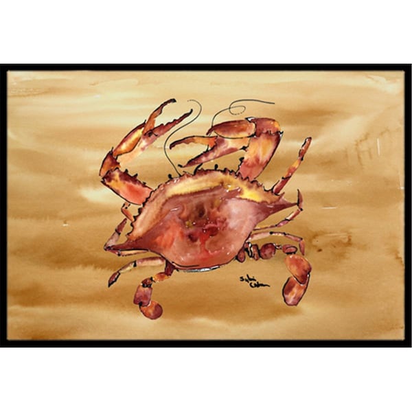 Carolines Treasures 18 x 27 In. Cooked Crab Sandy Beach Indoor or Outdoor Mat 8154MAT - main